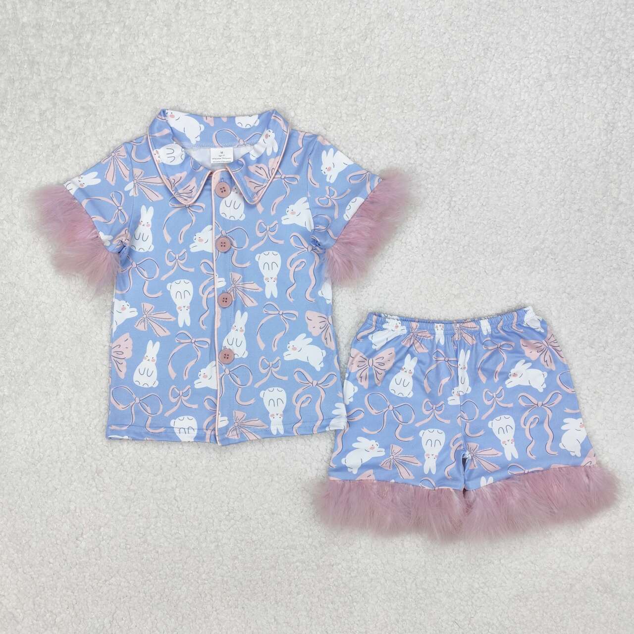 Easter Blue Bunny feather Kids pajamas