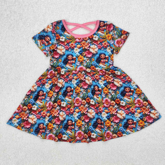 floral Cartoon print Girls dress