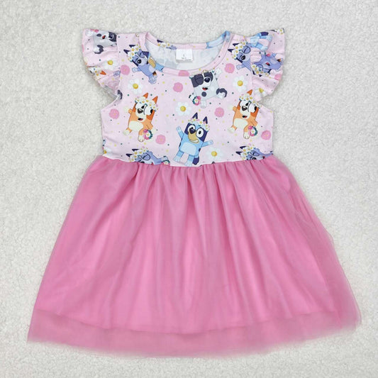 Pink Cartoon Girls Tutu Dress