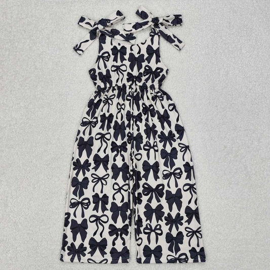Balck Bow Print Jumpsuit