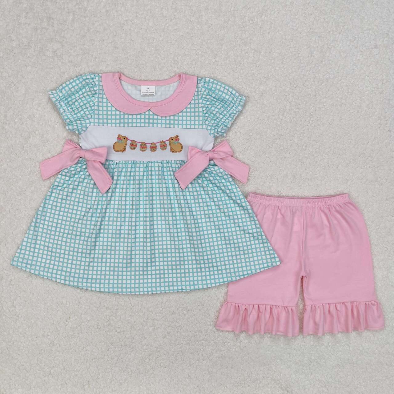 Easter Embroidery Bunny Girls Set