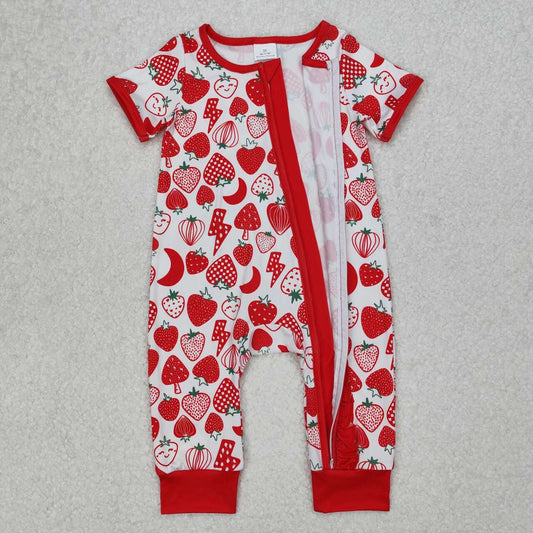 strawberry Print Baby Romper