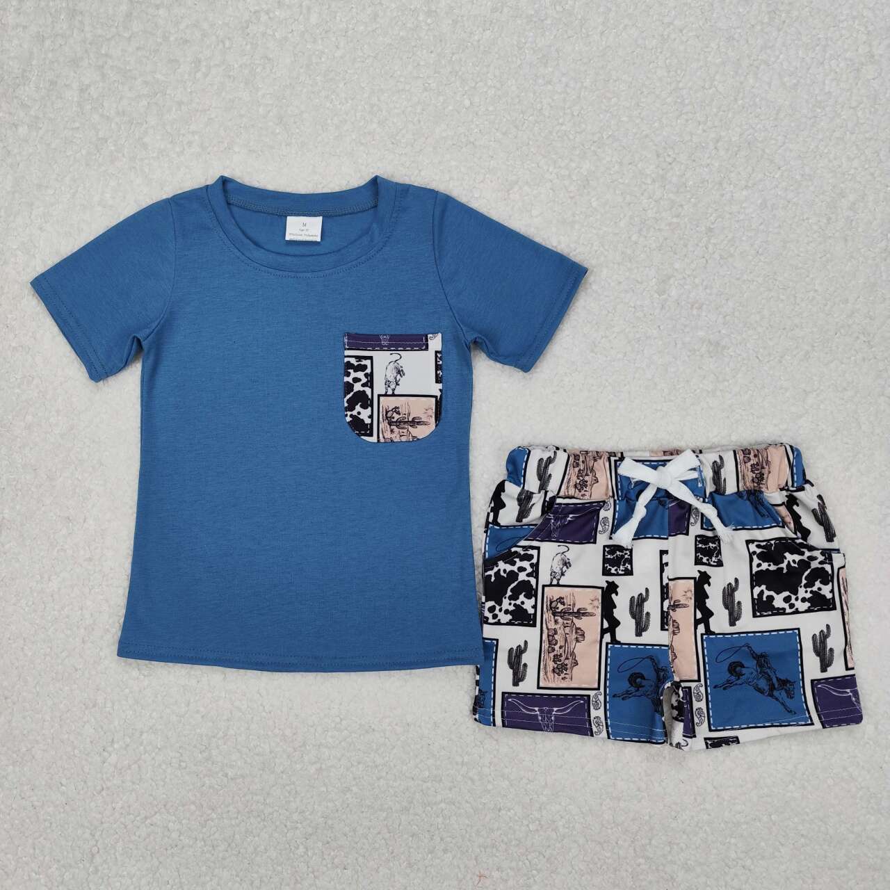 western cactus cowboy Short sleeve Boy Set