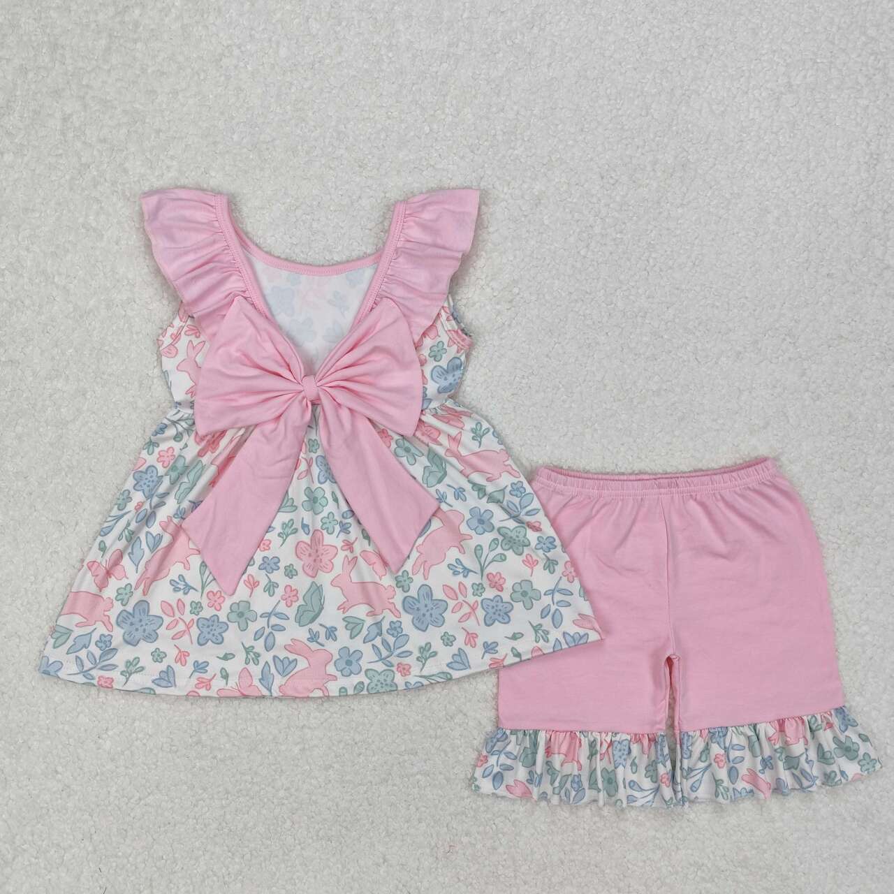 Easter Bunny floral girls Suit Summer Set