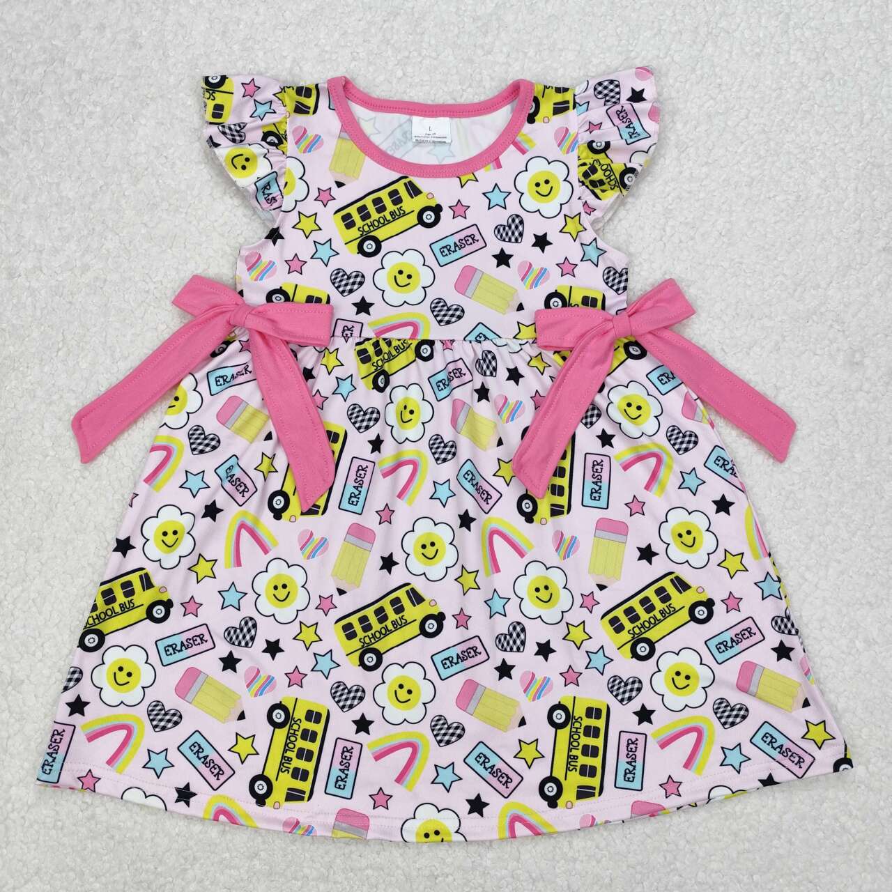 back to school buses print Girls dress