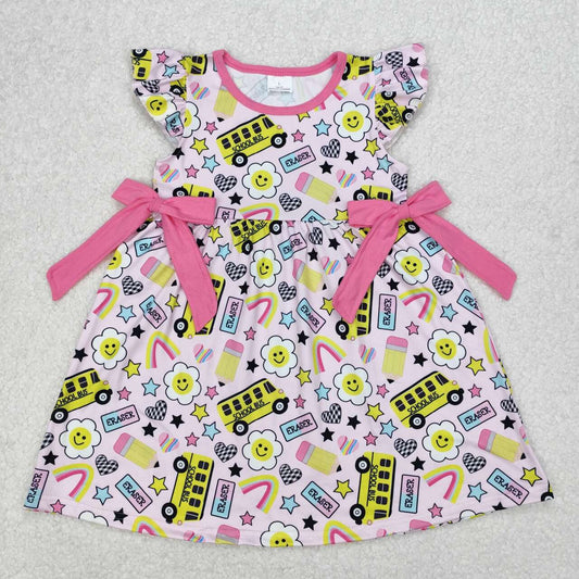 back to school buses print Girls dress