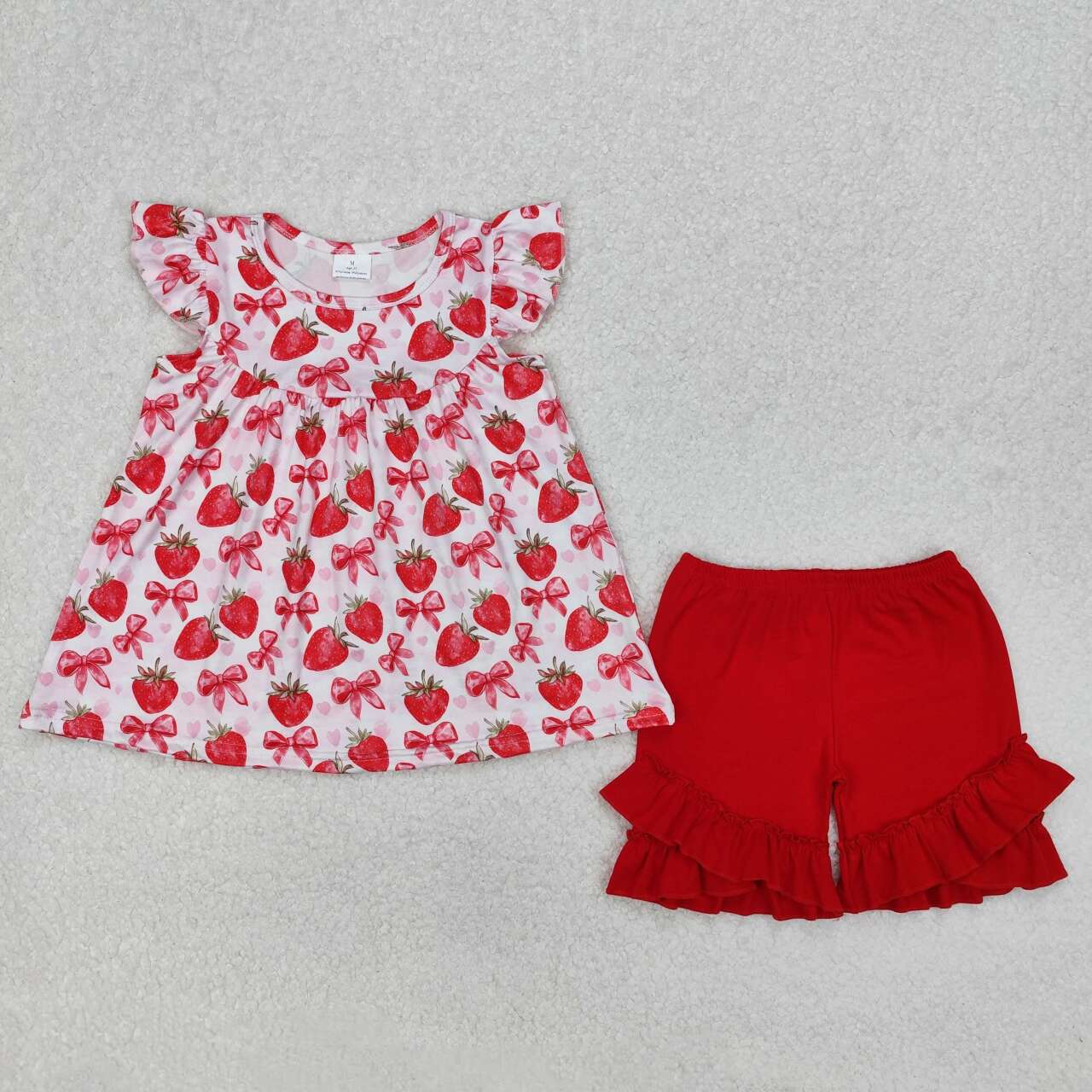 strawberry Print Short sleeve Girls Set