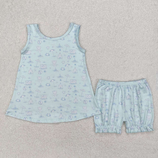 Sailboat sleeveless Girls Set