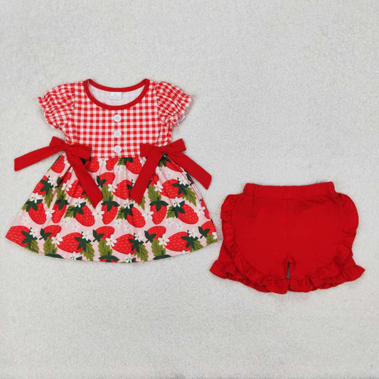 strawberry Print Summer Girls Set