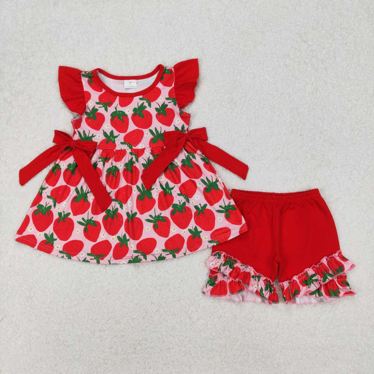 strawberry Print Summer Girls Set