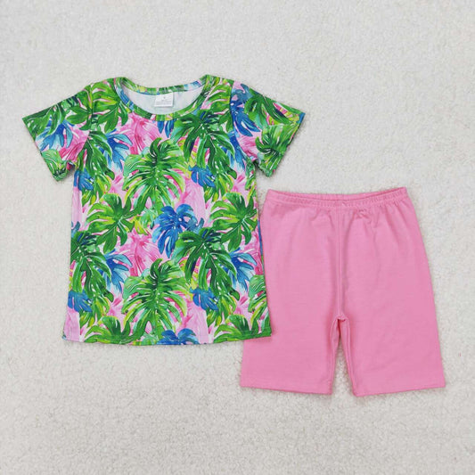 Green Print Summer Girls Set