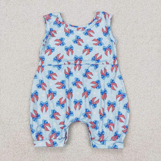 july of 4th Bow Print Baby Romper