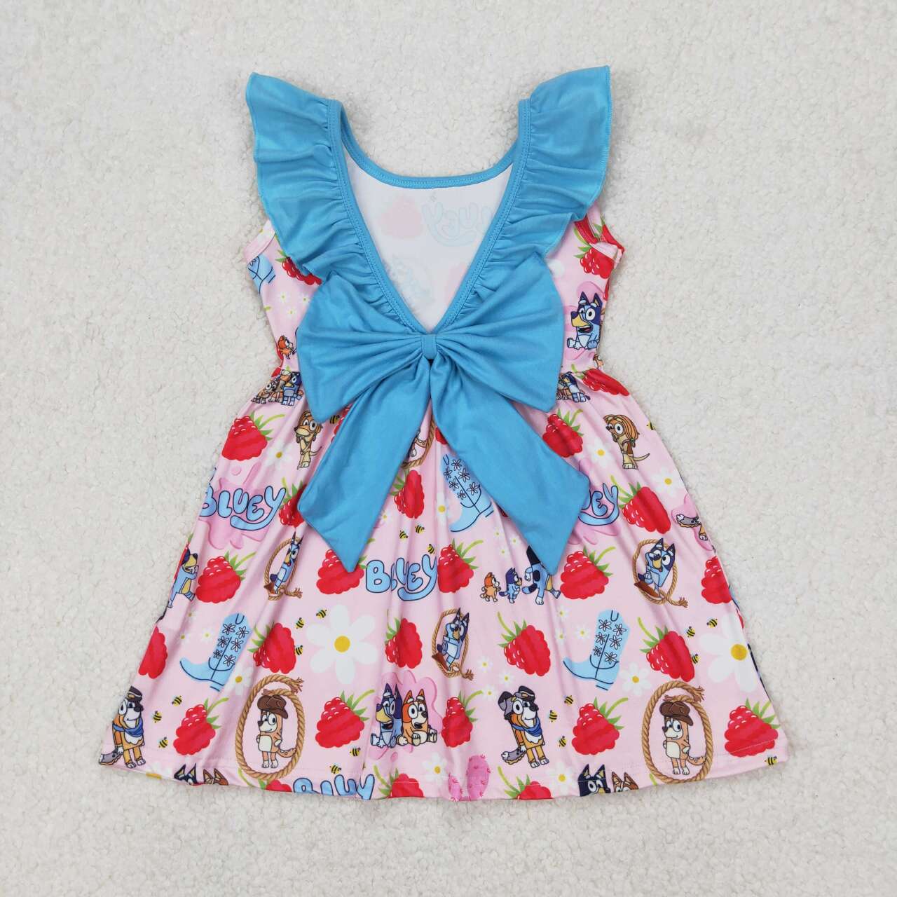Pink Strawberry Sleeveless Girls dress