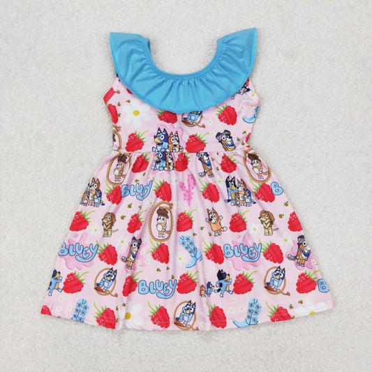 Pink Strawberry Sleeveless Girls dress