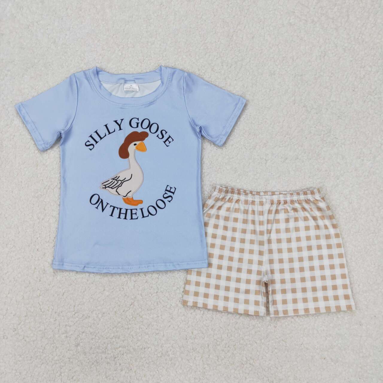 Blue Duck Print Short sleeve Boy Set