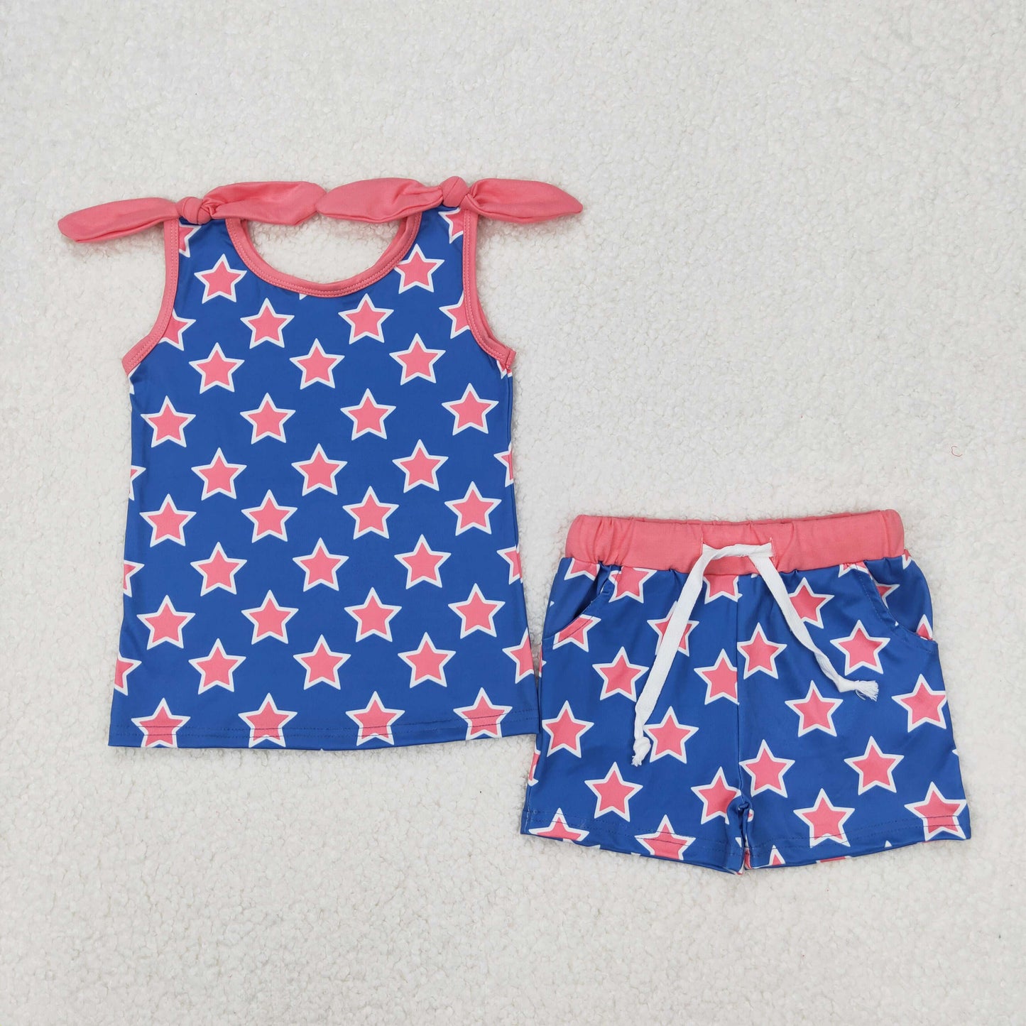 Blue Star sleeveless Print Girls Set