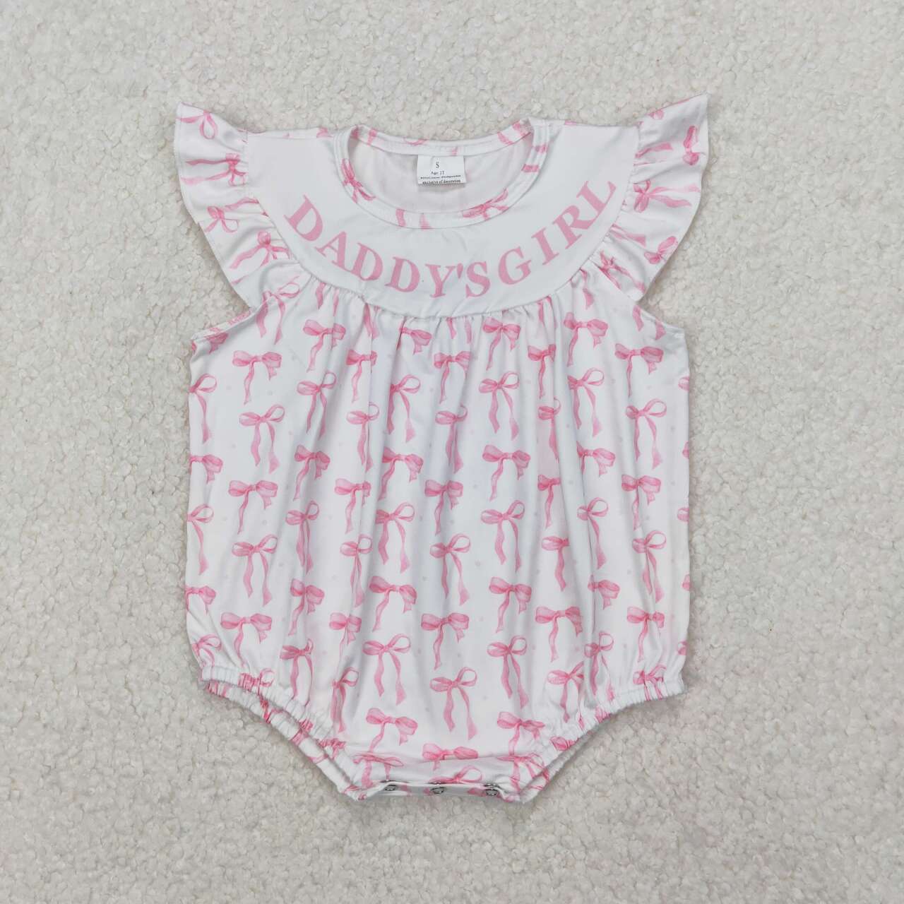 DADDY'S Girls Bow Print Baby Romper