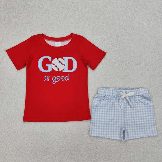 baseball is good Print Short sleeve Boy Set