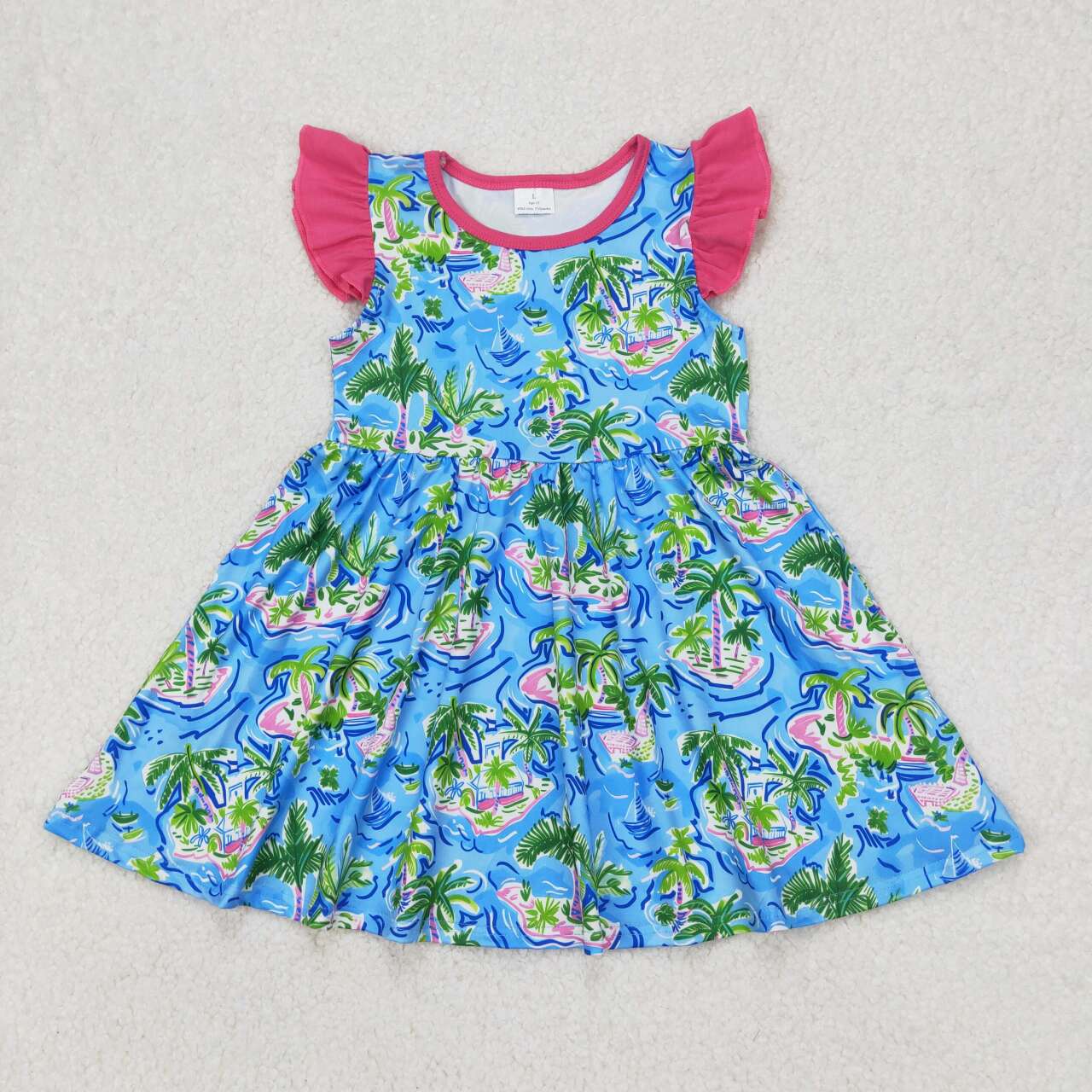coconut tree Print Girls dress
