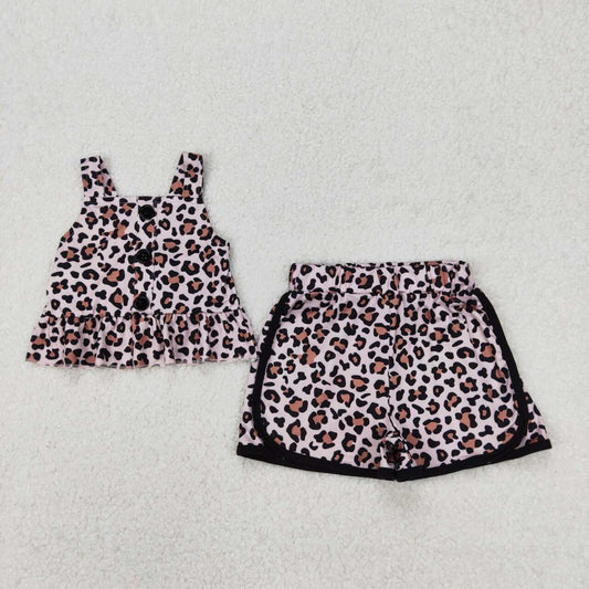 Sleeveless Leopard Print Girls Set