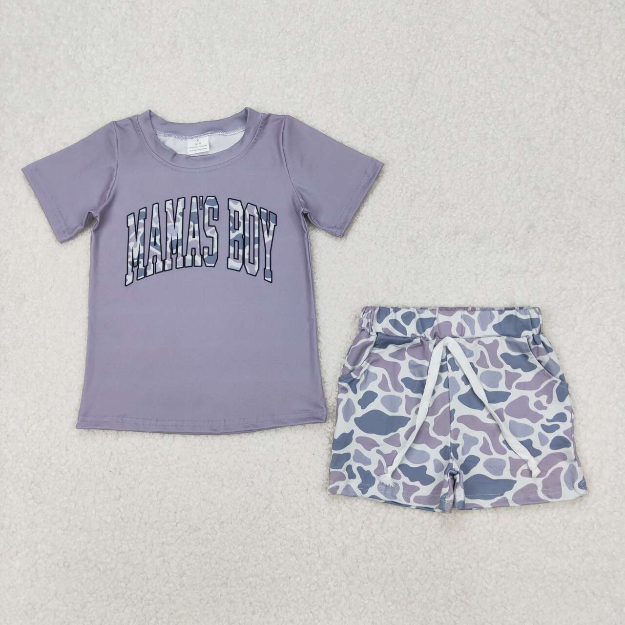 MAMA'S Camo Print Short sleeve Boy Set