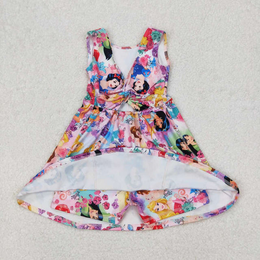 athletic floral sleeveless flowers girls Dress