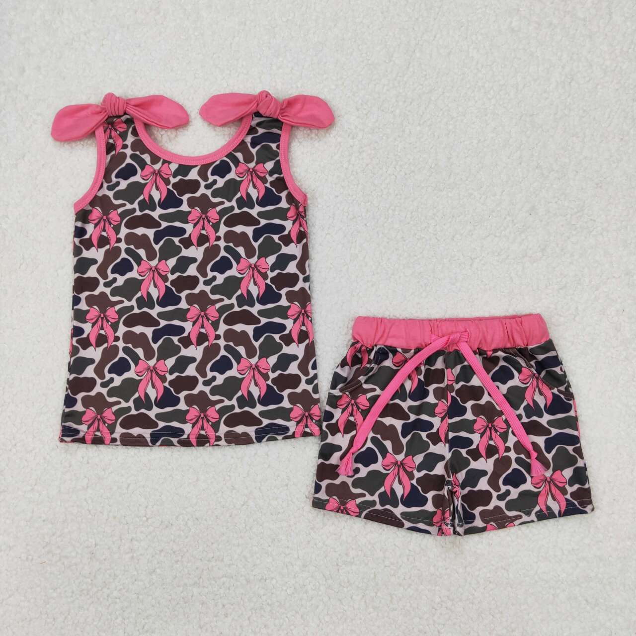 Leopard Bow Print Girls Set