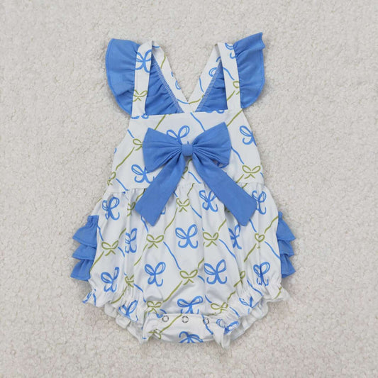 bow Print Baby Romper