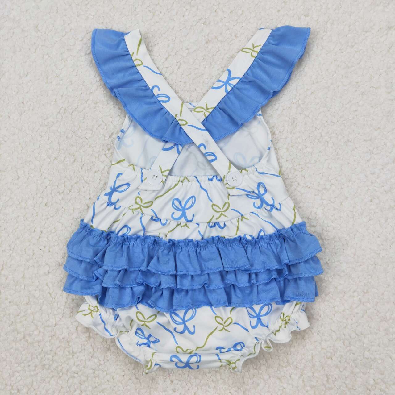 bow Print Baby Romper