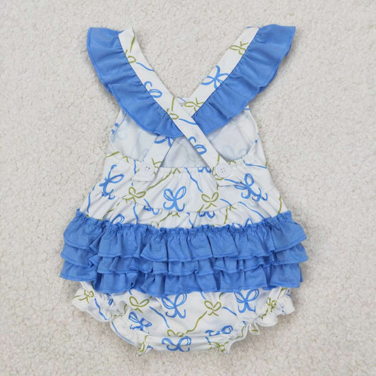 bow Print Baby Romper