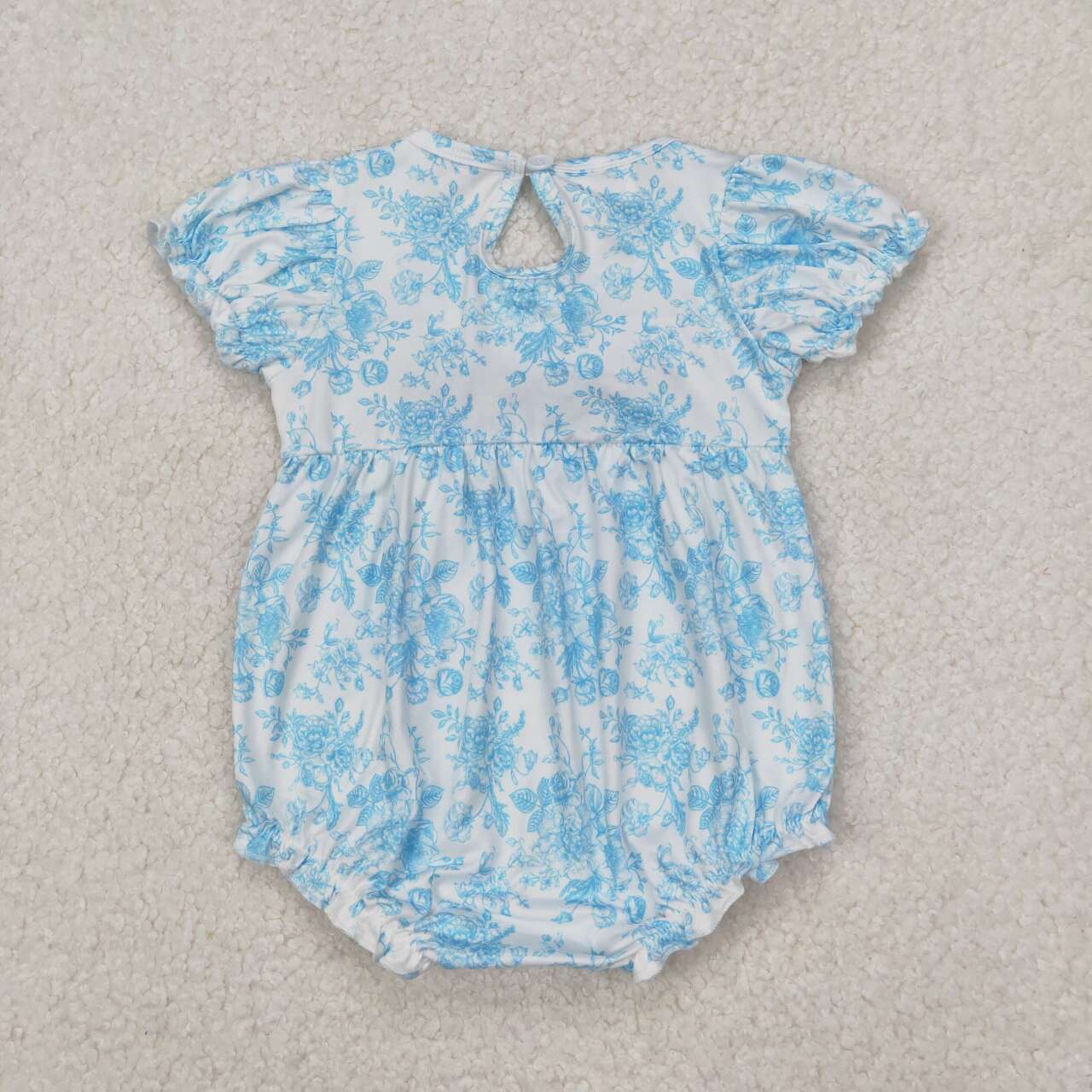 floral bow embroidery Baby Romper