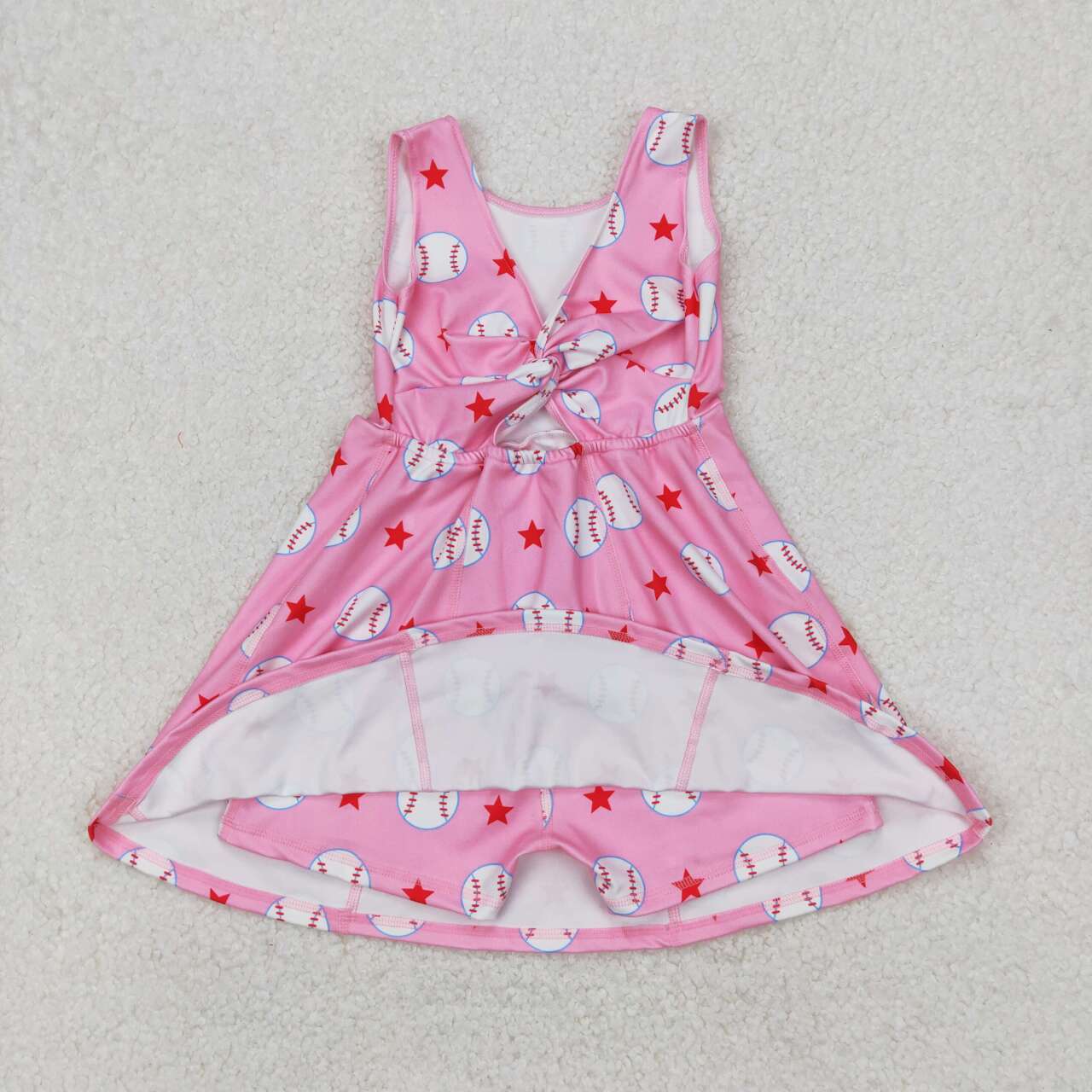 athletic Hot Pink Baseball sleeveless girls Dress