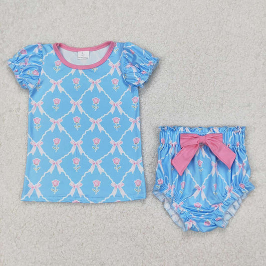 Blue flowers Girls ‘s bummie outfit