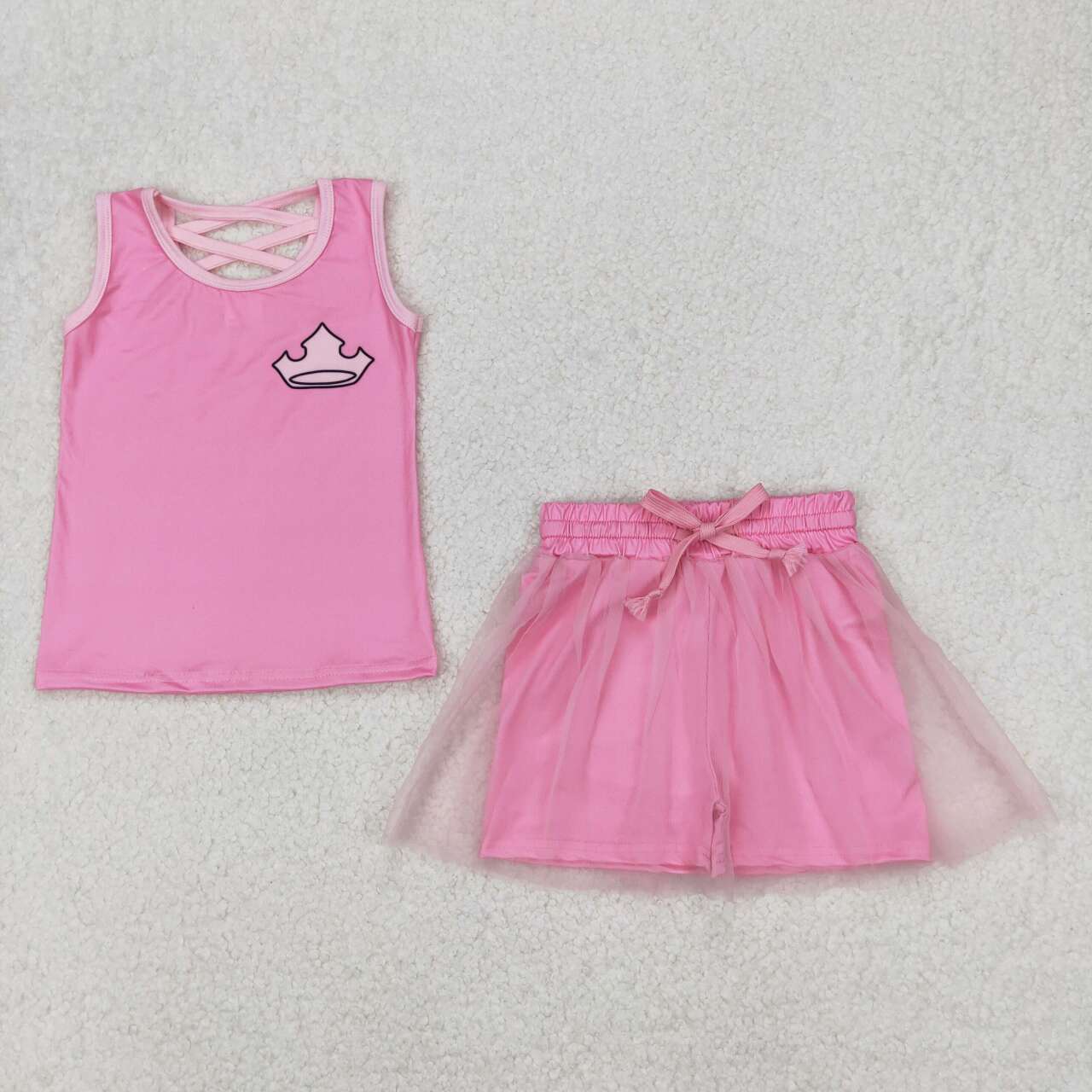 Pink sleeveless Summer Girls Suit
