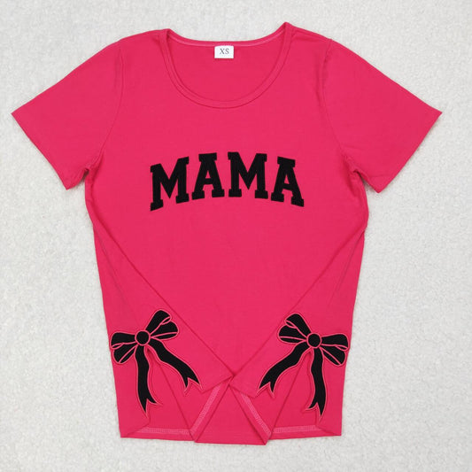 Adult hot pink MAMA embroidery shirt