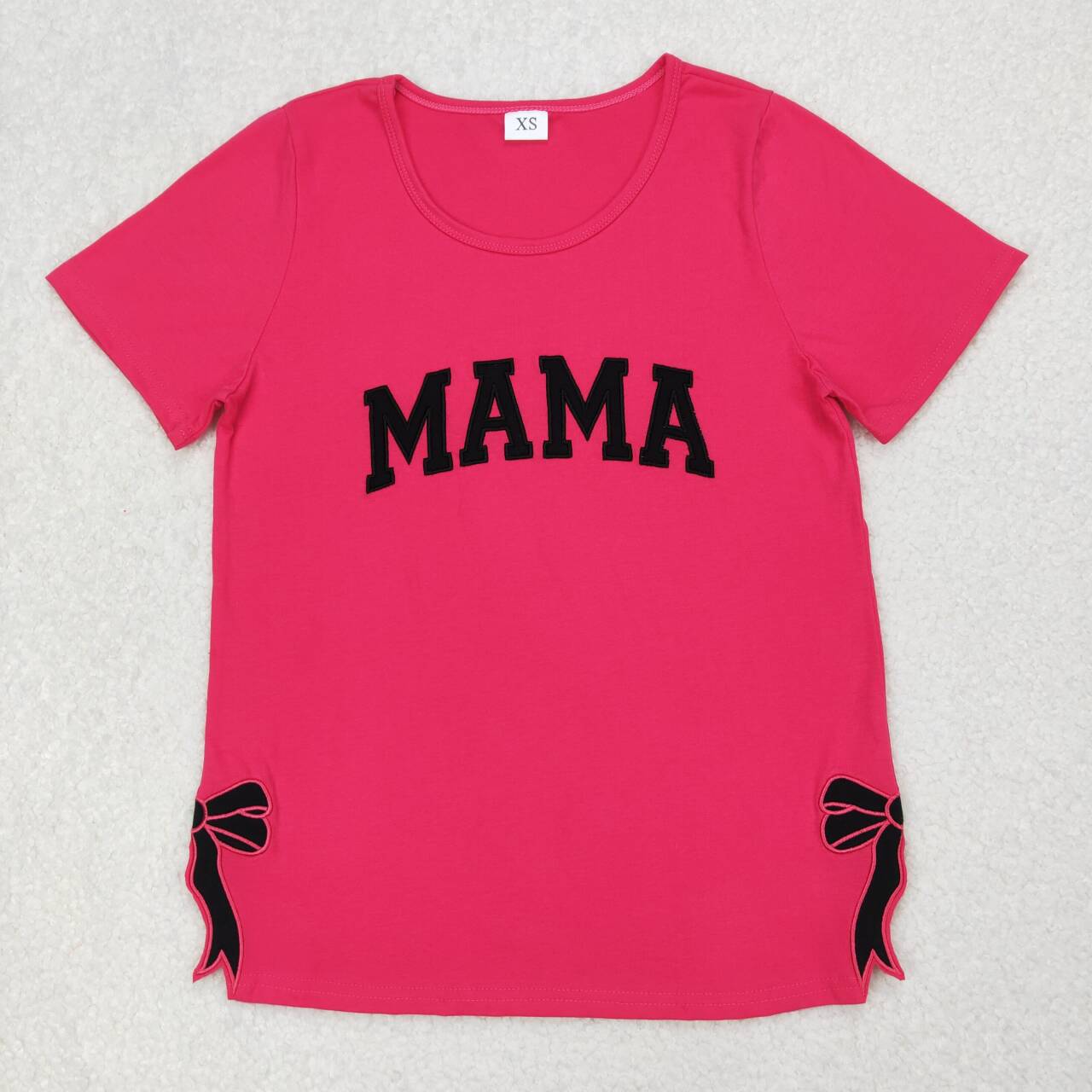 Adult hot pink MAMA embroidery shirt