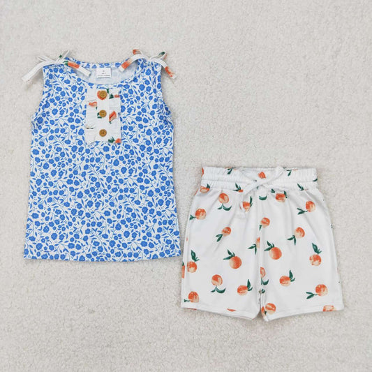 Blue floral Summer Girls Suit