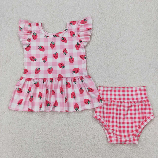 pink strawberry Girls ‘s bummie outfit