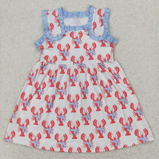 lobster print Short Girls Dress