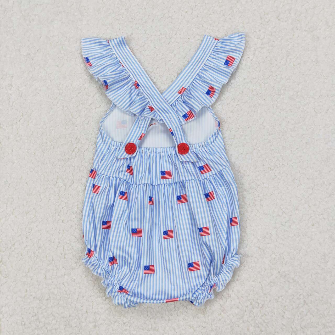 july of 4th stripe flag Print Baby Romper