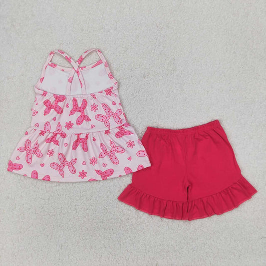 Pink Bow sleeveless girls Set