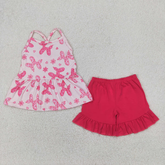 Pink Bow sleeveless girls Set