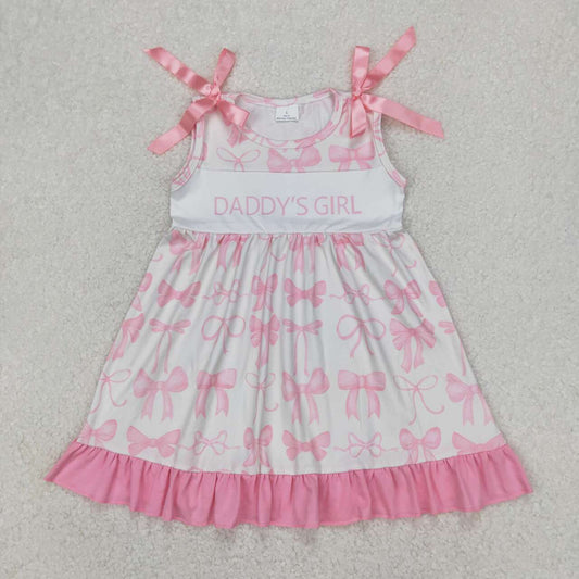 Daddy ‘S Girls embroidery Bow Girls short sleeve dresses