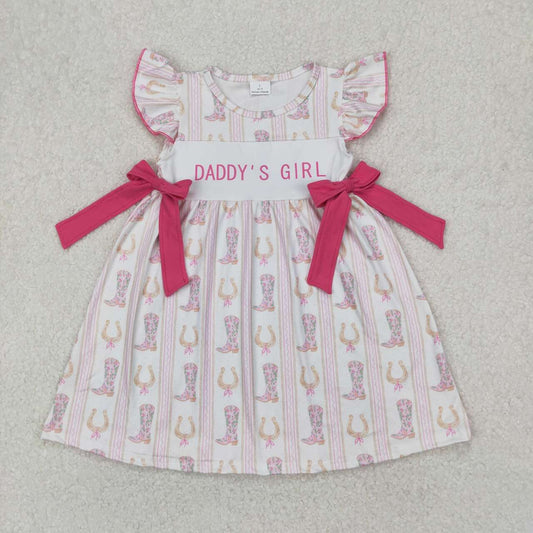 Daddy ‘S Girls embroidery Boots Girls short sleeve dresses