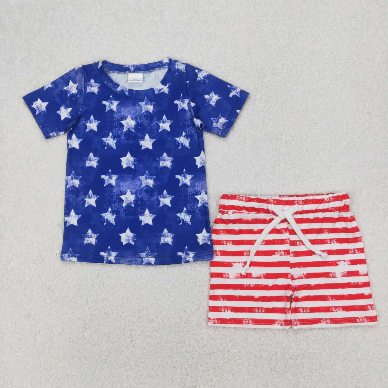 July of 4th Star pattern Short sleeve Boy Set