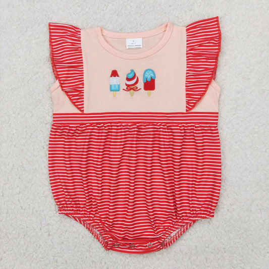 ice cream embroidery Baby Romper