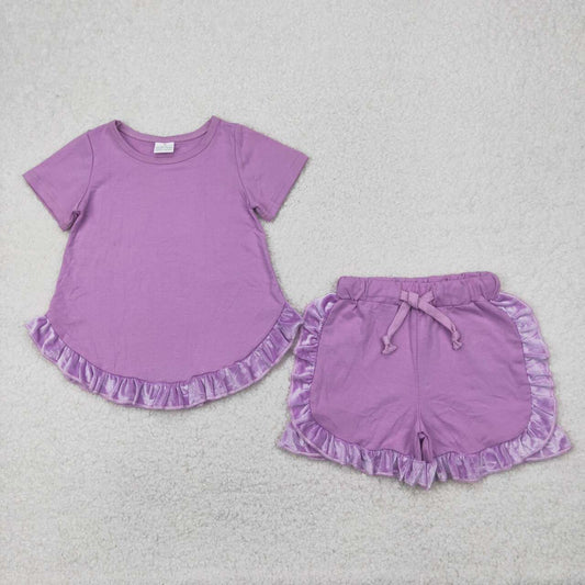 Summer Purple short sleeve girls Set
