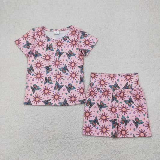 Summer Purple sun short sleeve girls Set