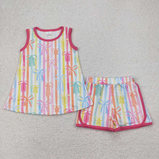 Summer Stripe beach sleeveless girls Set