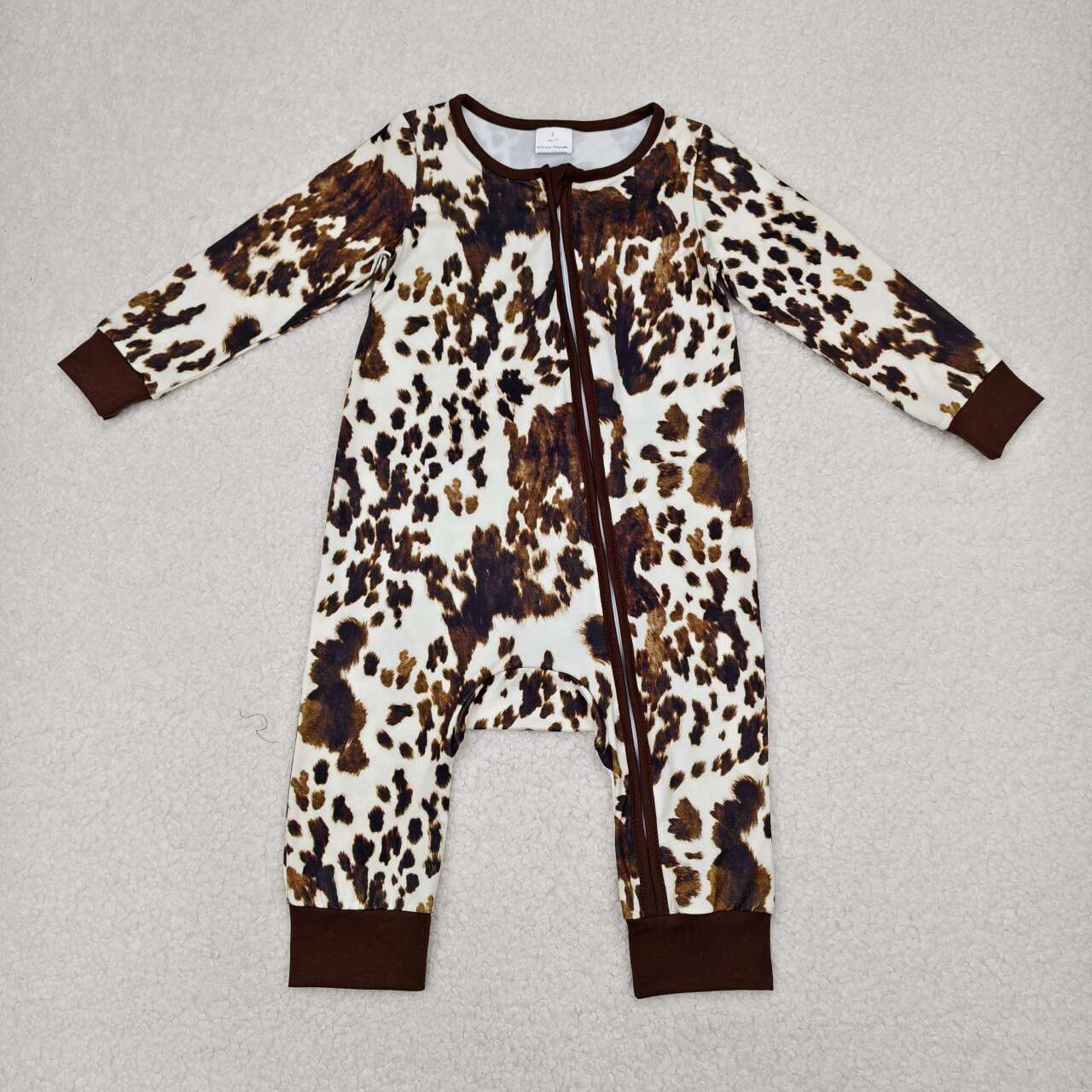 leopard Zipper Baby Romper